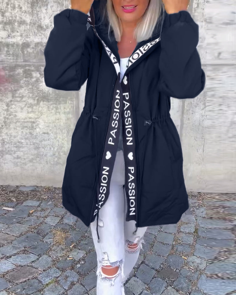 Fiore Manteau - à Capuche Décontracté (+ cordon de serrage)