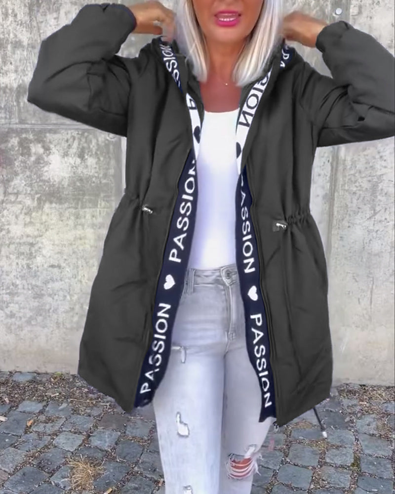 Fiore Manteau - à Capuche Décontracté (+ cordon de serrage)