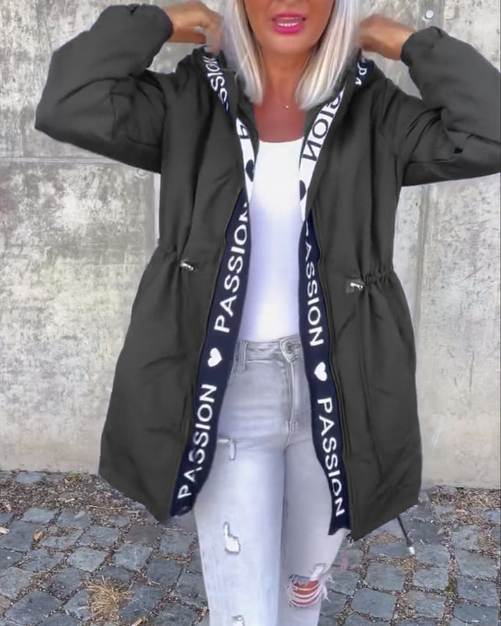 Fiore Manteau - à Capuche Décontracté (+ cordon de serrage)