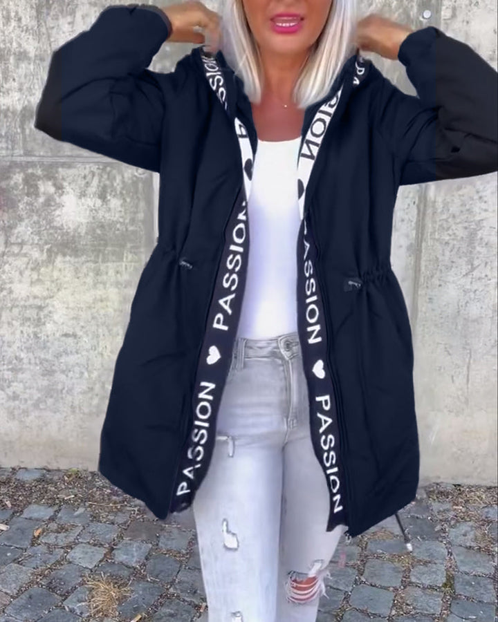 Fiore Manteau - à Capuche Décontracté (+ cordon de serrage)