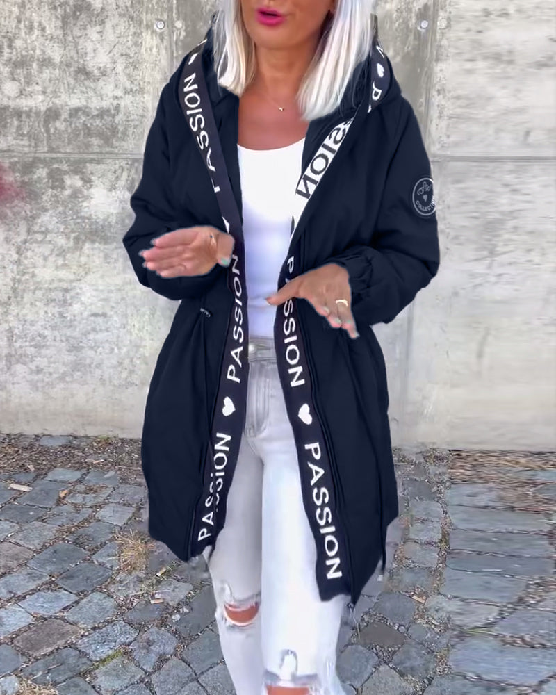 Fiore Manteau - à Capuche Décontracté (+ cordon de serrage)