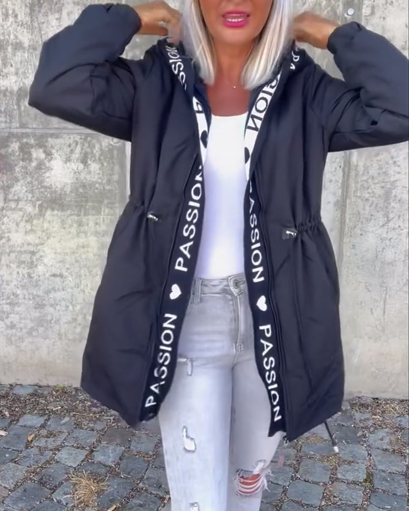 Fiore Manteau - à Capuche Décontracté (+ cordon de serrage)