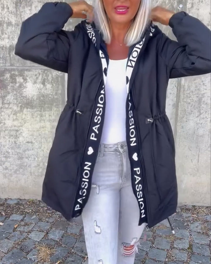Fiore Manteau - à Capuche Décontracté (+ cordon de serrage)