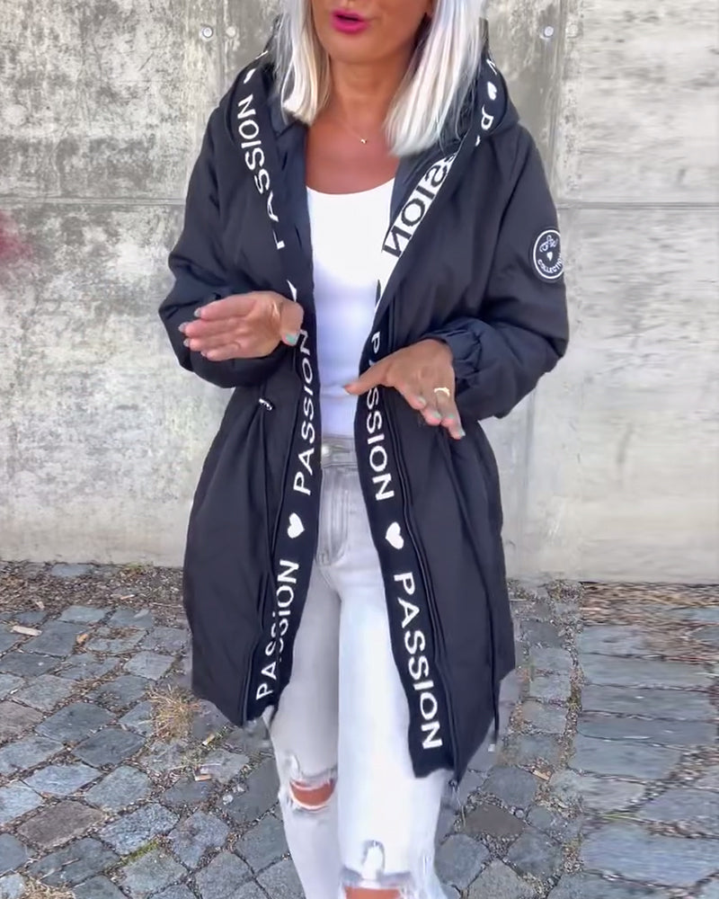 Fiore Manteau - à Capuche Décontracté (+ cordon de serrage)