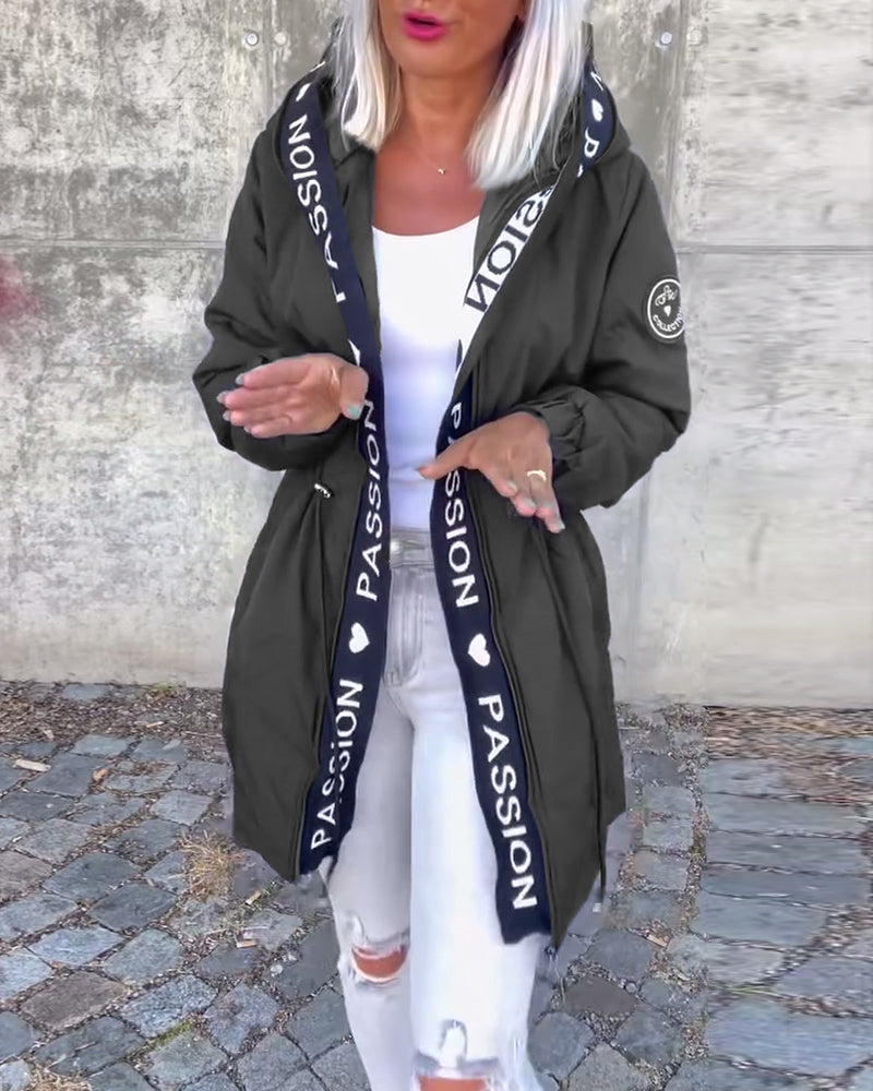 Fiore Manteau - à Capuche Décontracté (+ cordon de serrage)
