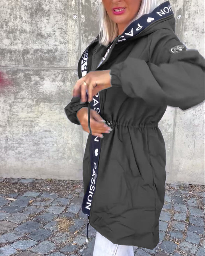Fiore Manteau - à Capuche Décontracté (+ cordon de serrage)