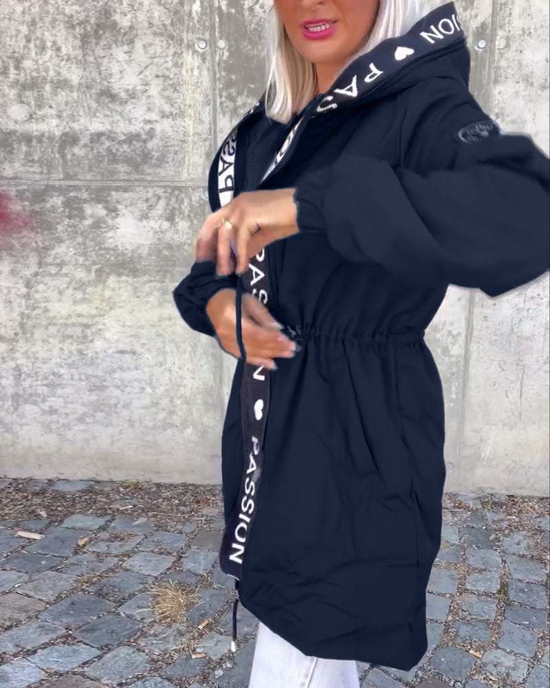 Fiore Manteau - à Capuche Décontracté (+ cordon de serrage)
