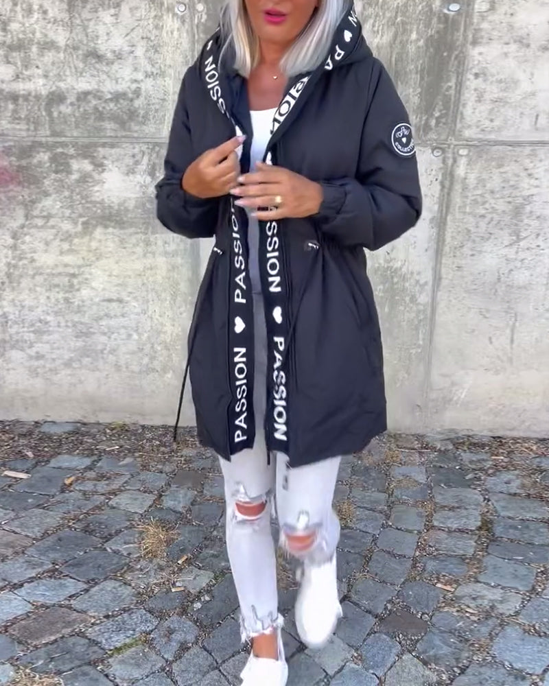 Fiore Manteau - à Capuche Décontracté (+ cordon de serrage)