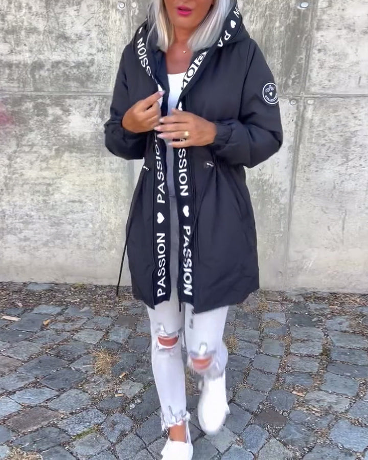 Fiore Manteau - à Capuche Décontracté (+ cordon de serrage)