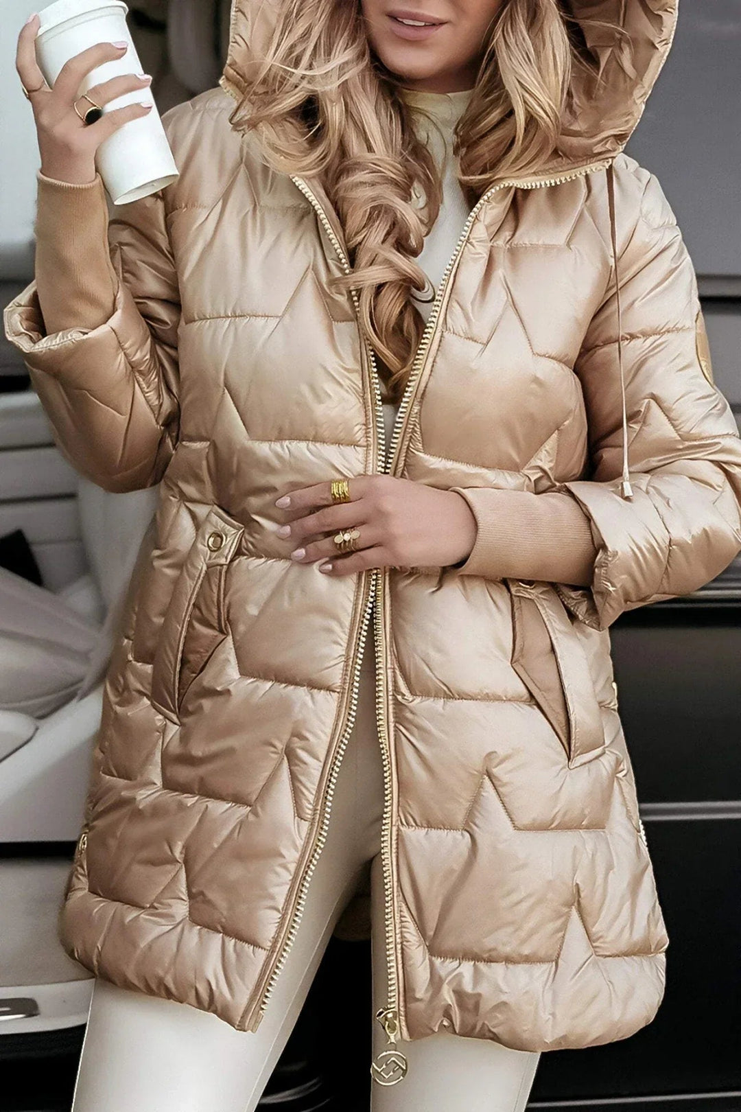 Fiore Manteau - Chic avec Capuchon