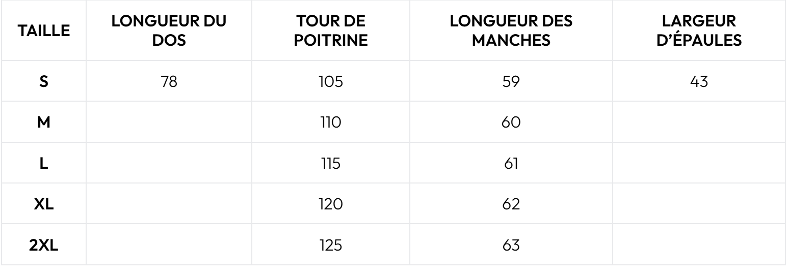 Size chart