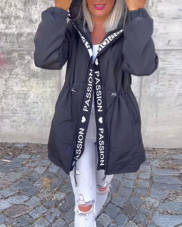 Fiore Manteau - à Capuche Décontracté (+ cordon de serrage)