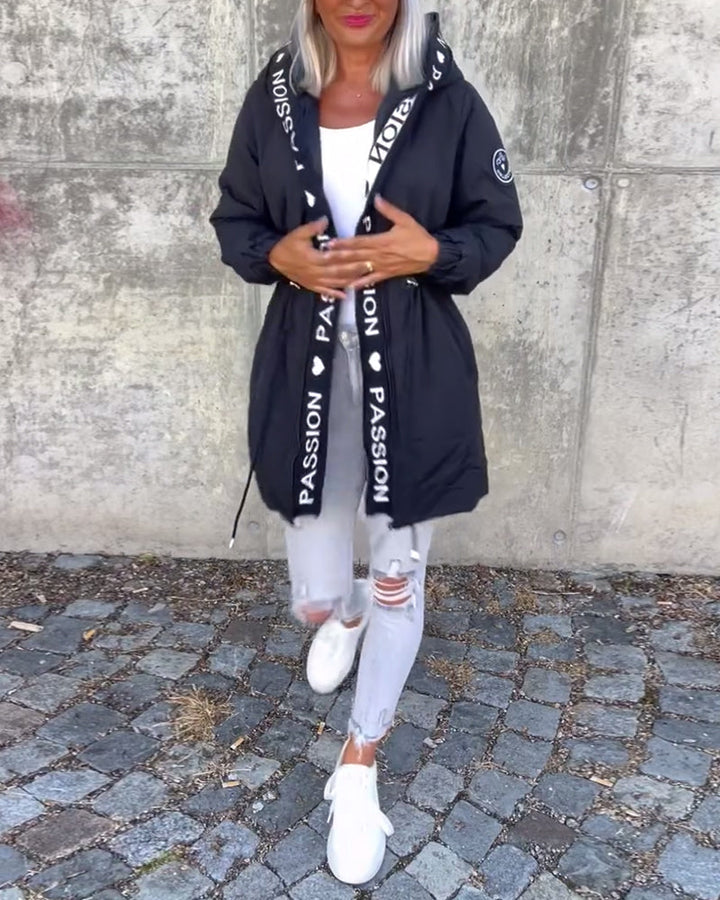 Fiore Manteau - à Capuche Décontracté (+ cordon de serrage)