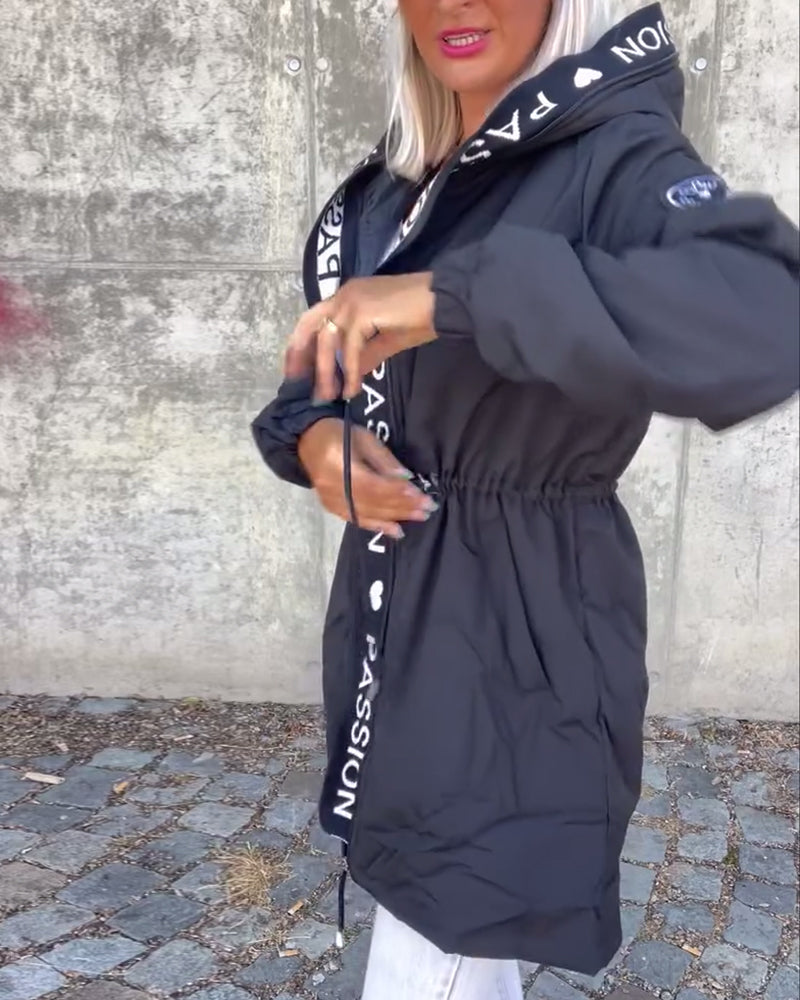 Fiore Manteau - à Capuche Décontracté (+ cordon de serrage)