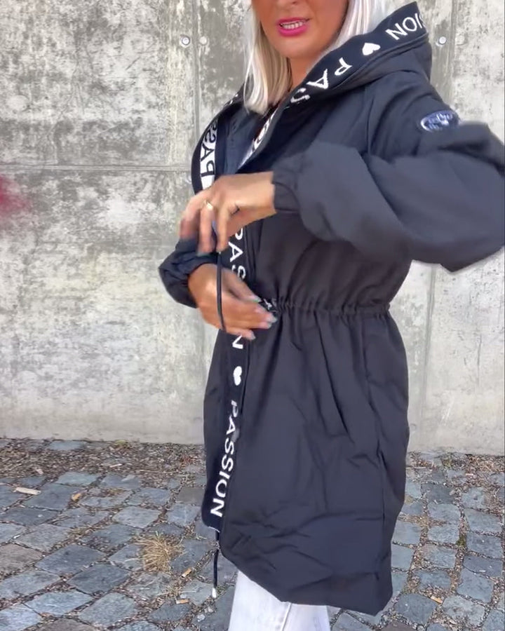 Fiore Manteau - à Capuche Décontracté (+ cordon de serrage)