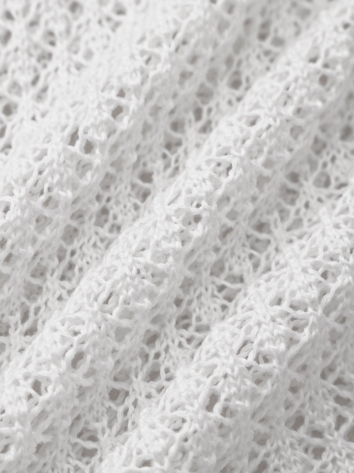 Robe Longue – Sirena Crochet Blanc