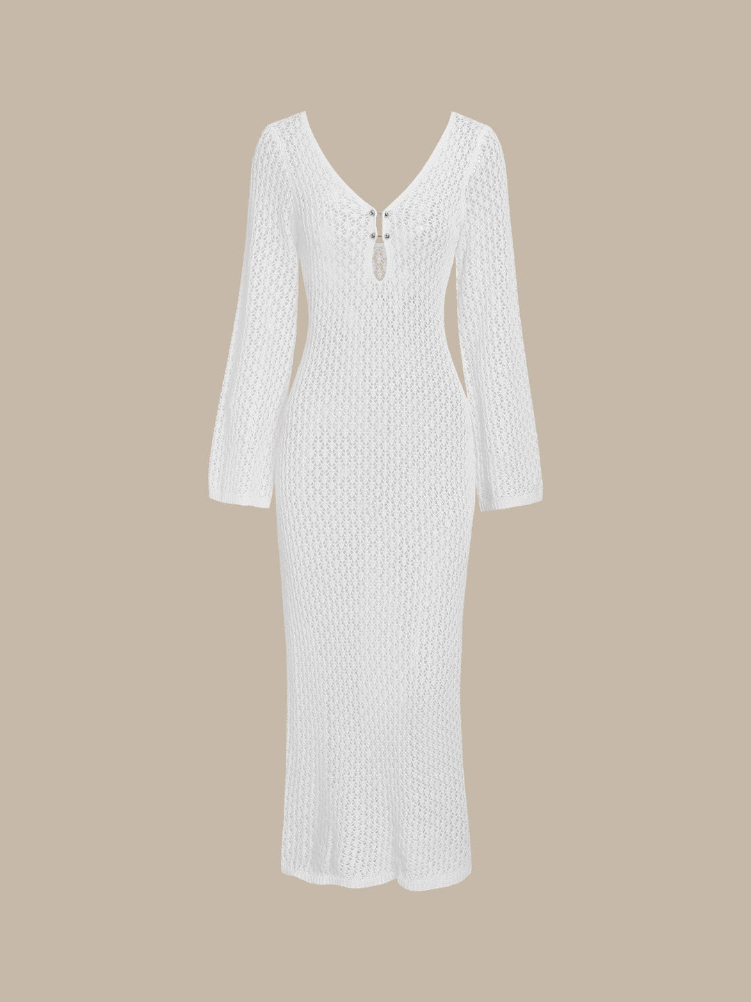 Robe Longue – Sirena Crochet Blanc
